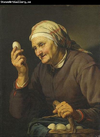 Hendrick Bloemaert Old woman selling eggs